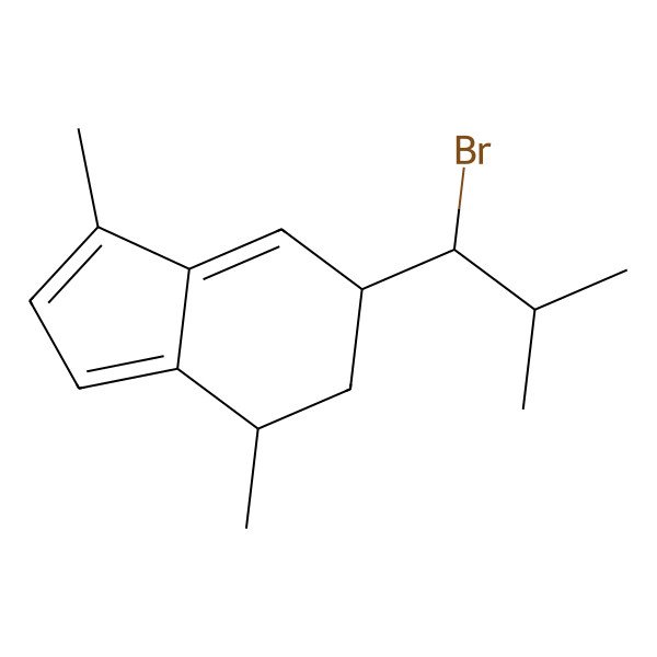 2D Structure of 6-(1-bromo-2-methylpropyl)-1,4-dimethyl-5,6-dihydro-4H-indene
