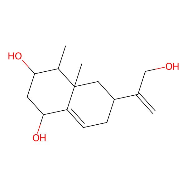 2D Structure of 6-[1-(Hydroxymethyl)vinyl]-4,4a-dimethyl-1,2,3,4,4a,5,6,7-octahydro-1,3-naphthalenediol