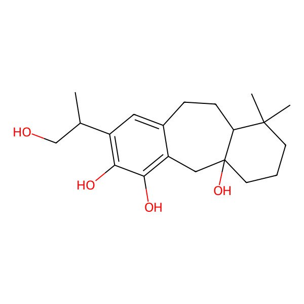 2D Structure of 6-(1-Hydroxypropan-2-yl)-12,12-dimethyltricyclo[9.4.0.03,8]pentadeca-3,5,7-triene-1,4,5-triol