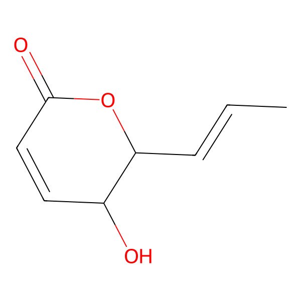 2D Structure of 6-(1-Propenyl)-5,6-dihydro-5-hydroxypyran-2-one
