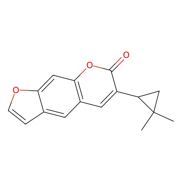 2D Structure of 6-[(1R)-2,2-dimethylcyclopropyl]furo[3,2-g]chromen-7-one