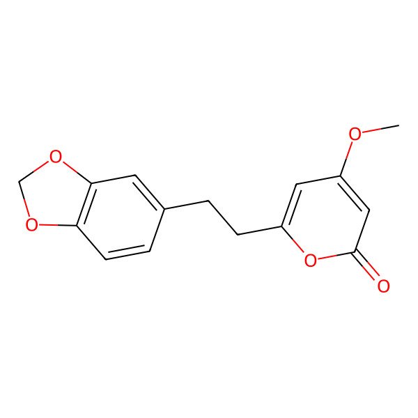 2D Structure of 6-[2-(1,3-Benzodioxol-5-yl)ethyl]-4-methoxypyran-2-one