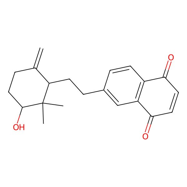 2D Structure of 6-[2-[(1R,3S)-3-hydroxy-2,2-dimethyl-6-methylidenecyclohexyl]ethyl]naphthalene-1,4-dione