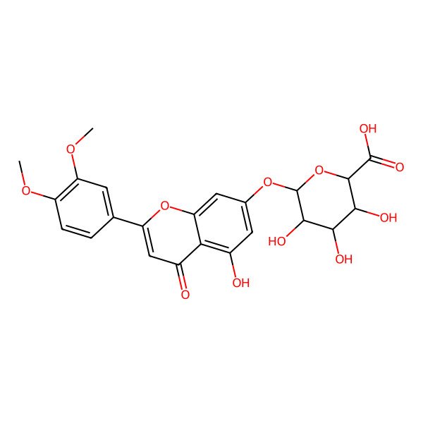 2D Structure of 6-[2-(3,4-Dimethoxyphenyl)-5-hydroxy-4-oxochromen-7-yl]oxy-3,4,5-trihydroxyoxane-2-carboxylic acid