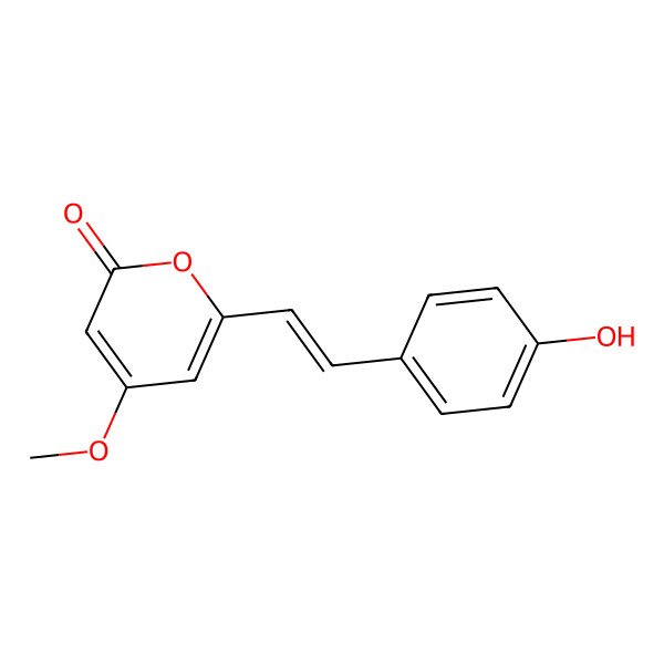 2D Structure of 6-[2-(4-Hydroxyphenyl)ethenyl]-4-methoxypyran-2-one