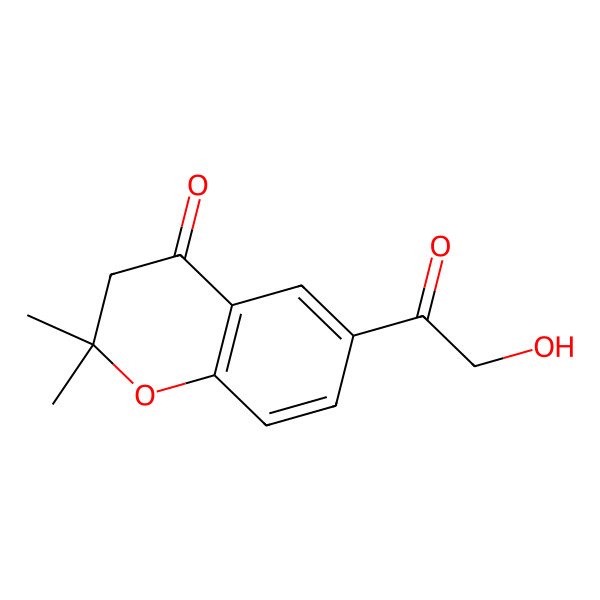 2D Structure of 6-(2-hydroxyacetyl)-2,2-dimethyl-3H-chromen-4-one 2D Structure of 6-(2-hydroxyacetyl)-2,2-dimethyl-3H-chromen-4-one
