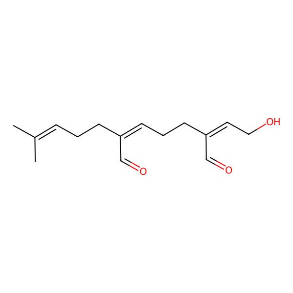 2D Structure of 6-(2-Hydroxyethylidene)-2-(4-methylpent-3-enyl)hept-2-enedial