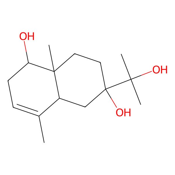 2D Structure of 6-(2-Hydroxypropan-2-yl)-4,8a-dimethyl-1,2,4a,5,7,8-hexahydronaphthalene-1,6-diol