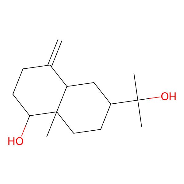 2D Structure of 6-(2-Hydroxypropan-2-yl)-8a-methyl-4-methylidene-1,2,3,4a,5,6,7,8-octahydronaphthalen-1-ol 2D Structure of 6-(2-Hydroxypropan-2-yl)-8a-methyl-4-methylidene-1,2,3,4a,5,6,7,8-octahydronaphthalen-1-ol
