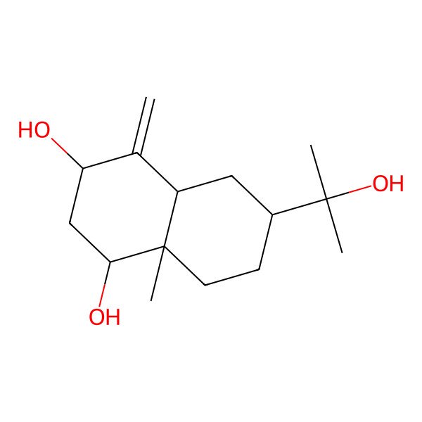 2D Structure of 6-(2-Hydroxypropan-2-yl)-8a-methyl-4-methylidene-1,2,3,4a,5,6,7,8-octahydronaphthalene-1,3-diol 2D Structure of 6-(2-Hydroxypropan-2-yl)-8a-methyl-4-methylidene-1,2,3,4a,5,6,7,8-octahydronaphthalene-1,3-diol