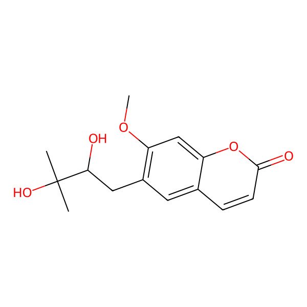 2D Structure of 6-(2,3-Dihydroxy-3-methylbutyl)-7-methoxycoumarin