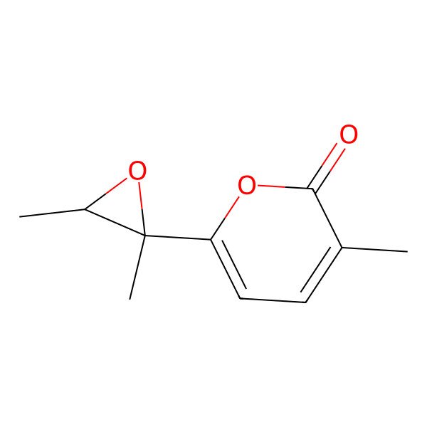 2D Structure of 6-(2,3-Dimethyloxiran-2-yl)-3-methylpyran-2-one
