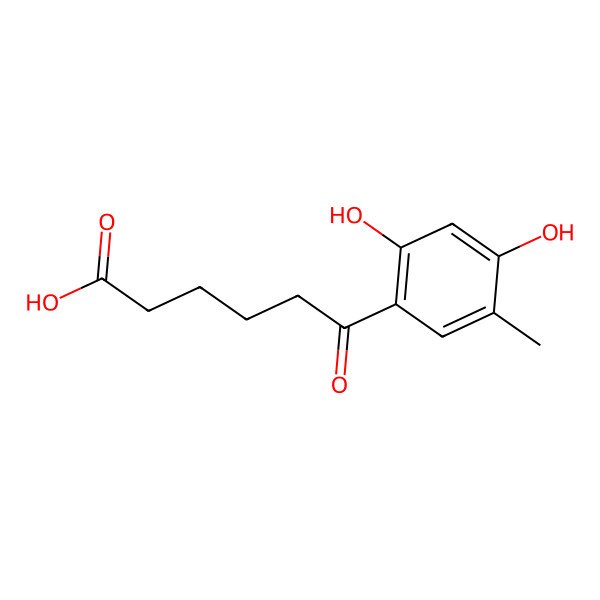 2D Structure of 6-(2,4-Dihydroxyl-5-methylphenyl)-6-oxohexanoic acid