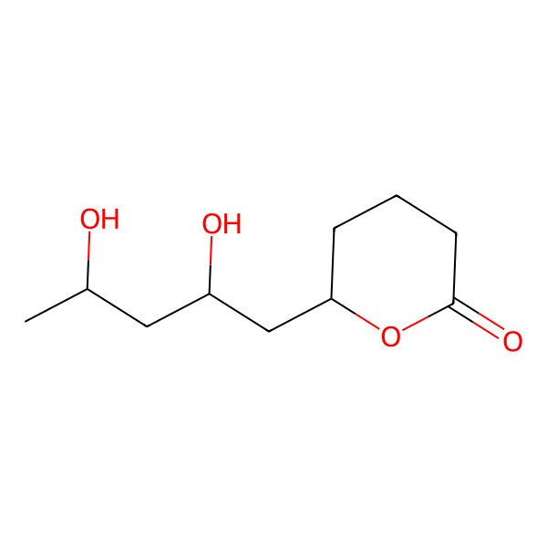 2D Structure of 6-(2,4-Dihydroxypentyl)oxan-2-one