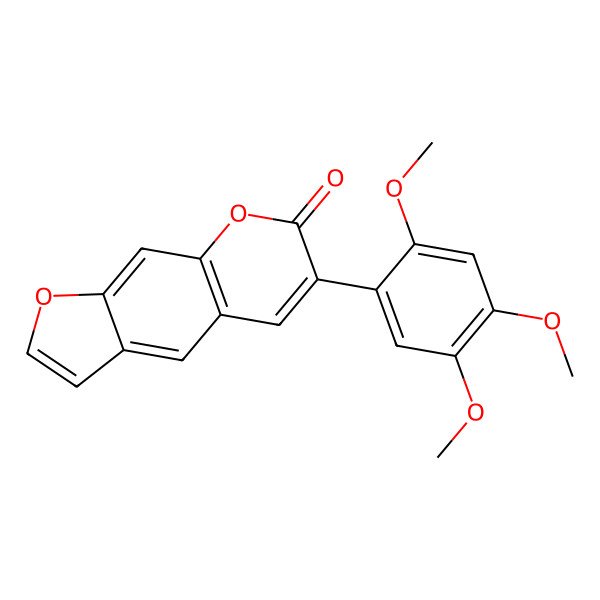 2D Structure of 6-(2,4,5Trimethoxyphenyl)furo[3,2-g]chromen-7-one