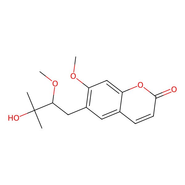 2D Structure of 6-[(2R)-3-hydroxy-2-methoxy-3-methyl-butyl]-7-methoxy-chromen-2-one
