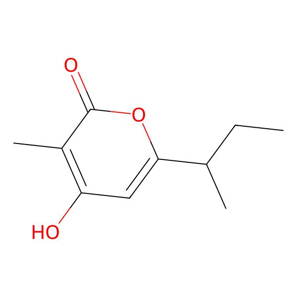 2D Structure of 6-[(2R)-butan-2-yl]-4-hydroxy-3-methylpyran-2-one