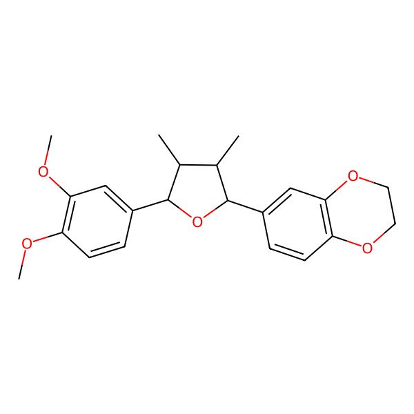 2D Structure of 6-[(2R,3R,4R,5S)-5-(3,4-dimethoxyphenyl)-3,4-dimethyloxolan-2-yl]-2,3-dihydro-1,4-benzodioxine