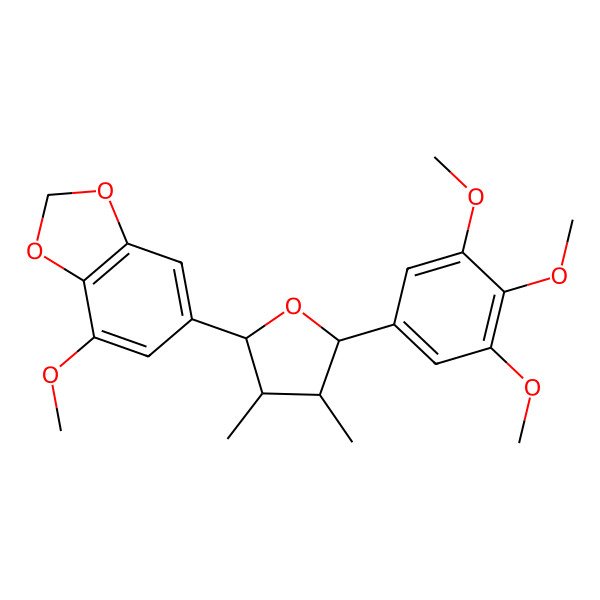 2D Structure of 6-[(2R,3R,4S,5R)-3,4-dimethyl-5-(3,4,5-trimethoxyphenyl)oxolan-2-yl]-4-methoxy-1,3-benzodioxole