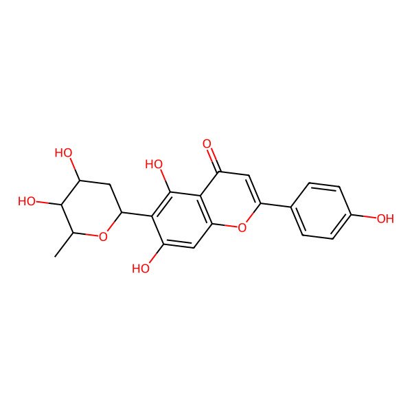 2D Structure of 6-[(2R,4R,5R,6R)-4,5-dihydroxy-6-methyloxan-2-yl]-5,7-dihydroxy-2-(4-hydroxyphenyl)chromen-4-one