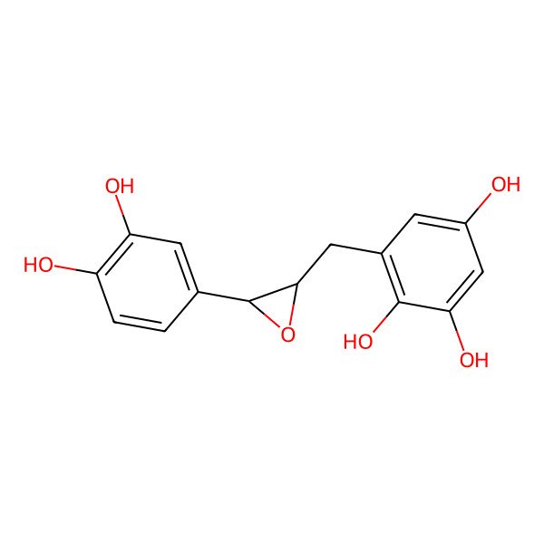 2D Structure of 6-[[(2S,3R)-3-(3,4-dihydroxyphenyl)oxiran-2-yl]methyl]benzene-1,2,4-triol