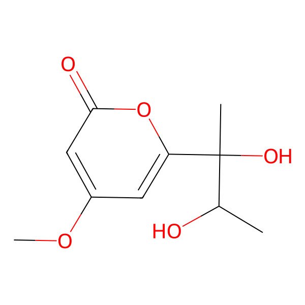 2D Structure of 6-[(2S,3S)-2,3-dihydroxybutan-2-yl]-4-methoxypyran-2-one