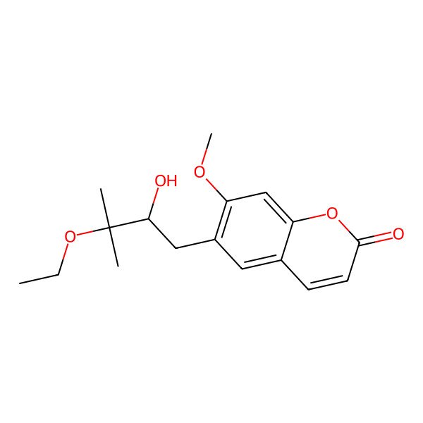 2D Structure of 6-(3-Ethoxy-2-hydroxy-3-methylbutyl)-7-methoxychromen-2-one