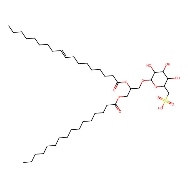 2D Structure of [6-(3-Hexadecanoyloxy-2-octadec-9-enoyloxypropoxy)-3,4,5-trihydroxyoxan-2-yl]methanesulfonic acid