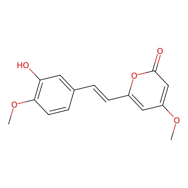 2D Structure of 6-(3-Hydroxy-4-methoxystyryl)-4-methoxy-2hpyran-2-one 2D Structure of 6-(3-Hydroxy-4-methoxystyryl)-4-methoxy-2hpyran-2-one