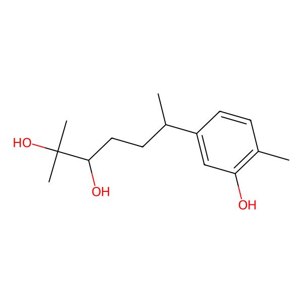 2D Structure of 6-(3-Hydroxy-4-methylphenyl)-2-methylheptane-2,3-diol