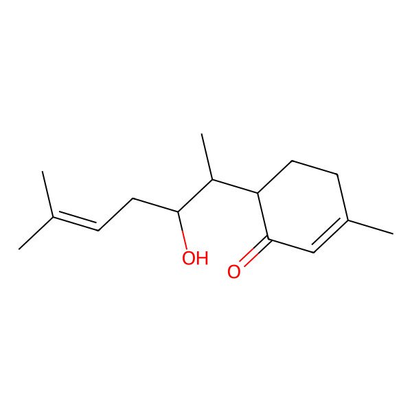 2D Structure of 6-(3-Hydroxy-6-methylhept-5-en-2-yl)-3-methylcyclohex-2-en-1-one