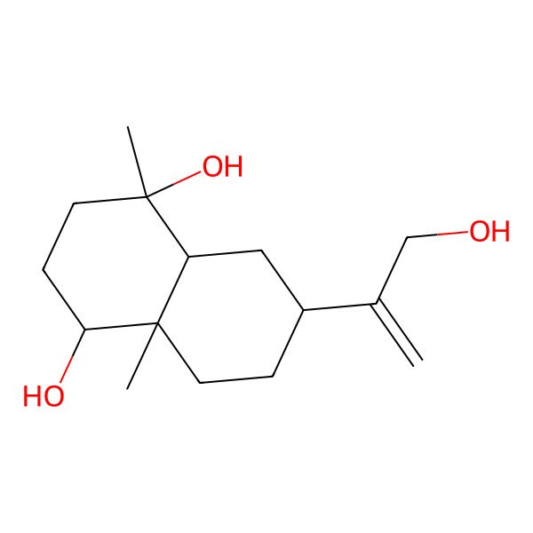 2D Structure of 6-(3-Hydroxyprop-1-en-2-yl)-4,8a-dimethyl-1,2,3,4a,5,6,7,8-octahydronaphthalene-1,4-diol