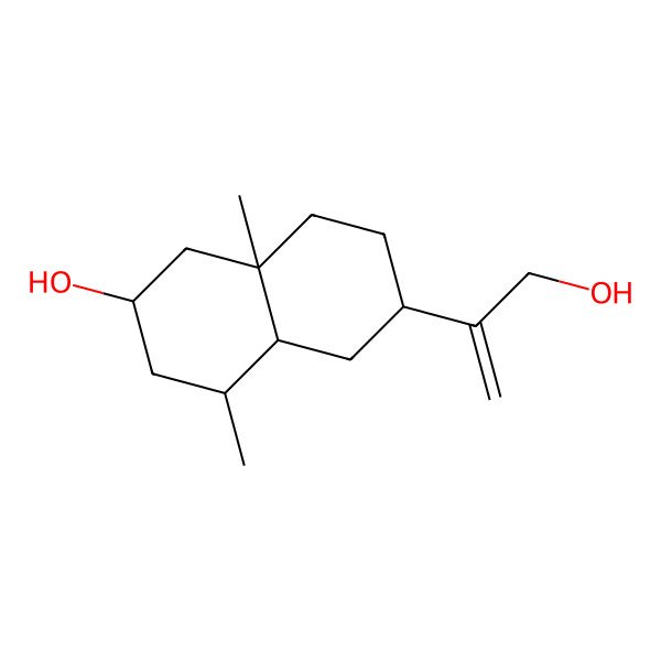 2D Structure of 6-(3-hydroxyprop-1-en-2-yl)-4,8a-dimethyl-2,3,4,4a,5,6,7,8-octahydro-1H-naphthalen-2-ol 2D Structure of 6-(3-hydroxyprop-1-en-2-yl)-4,8a-dimethyl-2,3,4,4a,5,6,7,8-octahydro-1H-naphthalen-2-ol