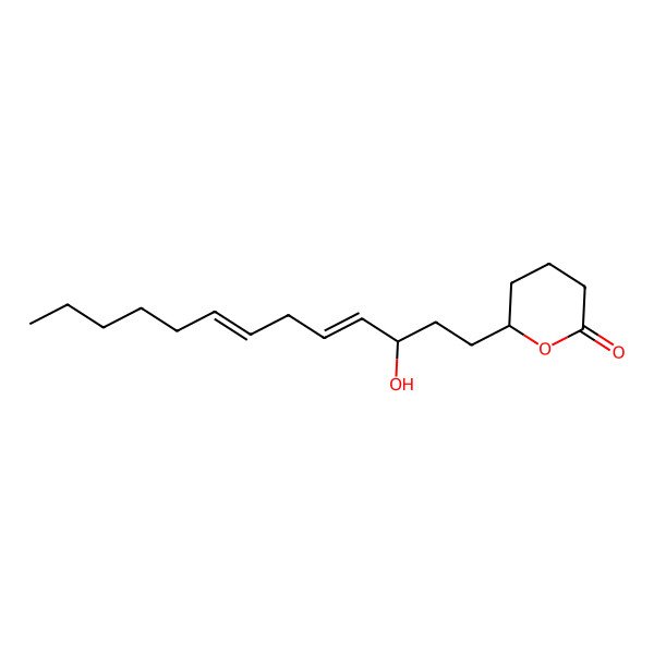 2D Structure of 6-(3-Hydroxytrideca-4,7-dienyl)oxan-2-one