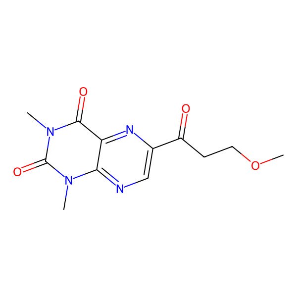 2D Structure of 6-(3-Methoxypropanoyl)-1,3-dimethylpteridine-2,4-dione