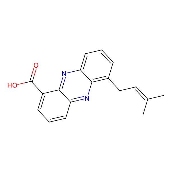 2D Structure of 6-(3-Methyl-2-butenyl)-1-phenazinecarboxylic acid