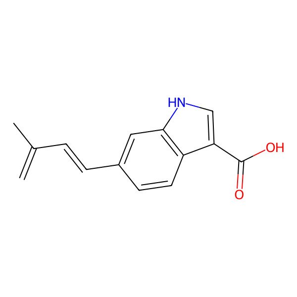2D Structure of 6-(3-Methylbuta-1,3-dien-1-yl)-1H-indole-3-carboxylic acid
