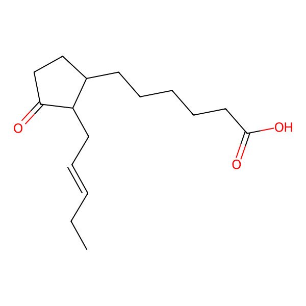 2D Structure of 6-(3-Oxo-2-(pent-2-enyl)cyclopentyl)hexanoic acid