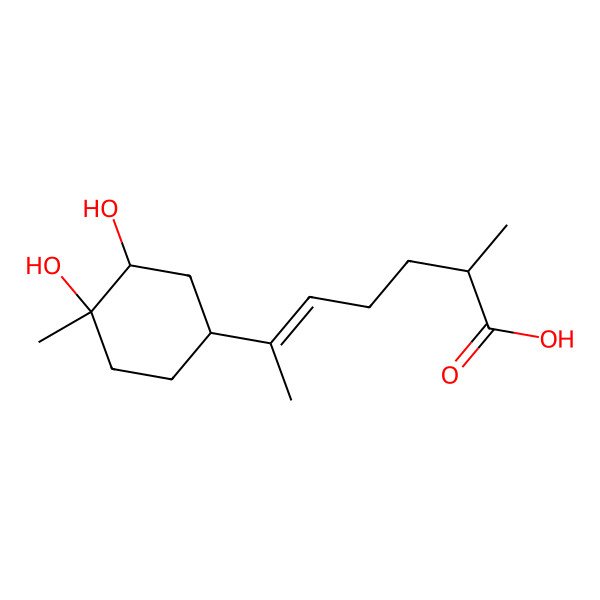 2D Structure of 6-(3,4-Dihydroxy-4-methylcyclohexyl)-2-methylhept-5-enoic acid