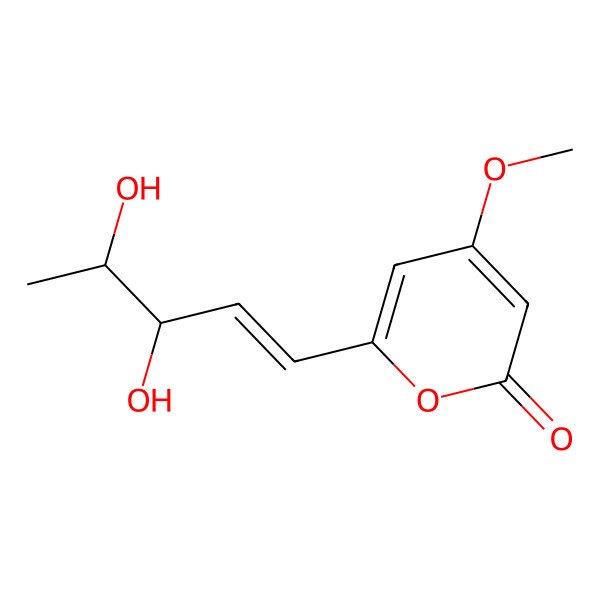2D Structure of 6-(3,4-Dihydroxypent-1-enyl)-4-methoxypyran-2-one