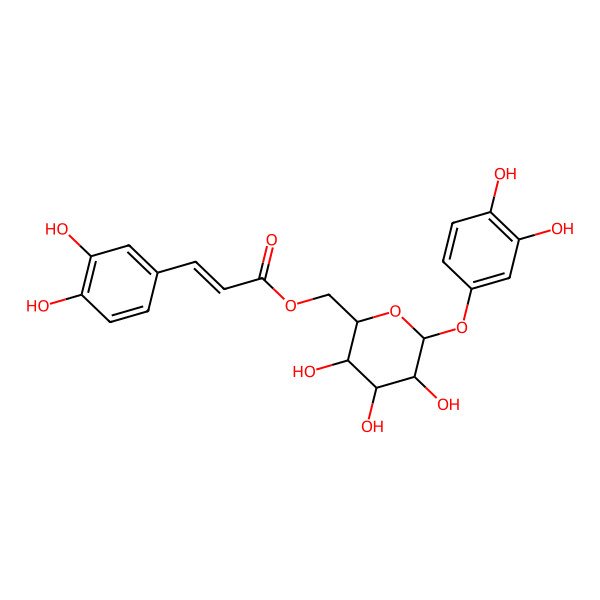 2D Structure of [6-(3,4-Dihydroxyphenoxy)-3,4,5-trihydroxyoxan-2-yl]methyl 3-(3,4-dihydroxyphenyl)prop-2-enoate