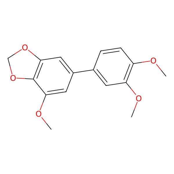 2D Structure of 6-(3,4-Dimethoxyphenyl)-4-methoxy-2H-1,3-benzodioxole 2D Structure of 6-(3,4-Dimethoxyphenyl)-4-methoxy-2H-1,3-benzodioxole