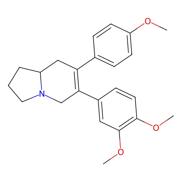 2D Structure of 6-(3,4-Dimethoxyphenyl)-7-(4-methoxyphenyl)-1,2,3,5,8,8a-hexahydroindolizine