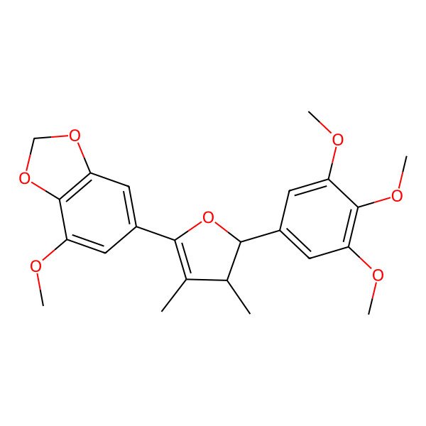 2D Structure of 6-[3,4-Dimethyl-2-(3,4,5-trimethoxyphenyl)-2,3-dihydrofuran-5-yl]-4-methoxy-1,3-benzodioxole