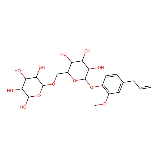2D Structure of 6-[[3,4,5-Trihydroxy-6-(2-methoxy-4-prop-2-enylphenoxy)oxan-2-yl]methoxy]oxane-2,3,4,5-tetrol