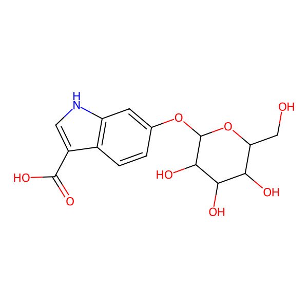 2D Structure of 6-[3,4,5-trihydroxy-6-(hydroxymethyl)oxan-2-yl]oxy-1H-indole-3-carboxylic acid