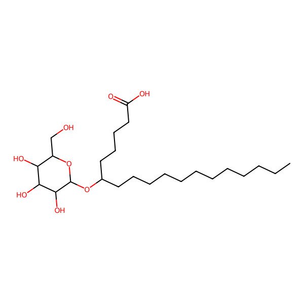 2D Structure of 6-[3,4,5-Trihydroxy-6-(hydroxymethyl)oxan-2-yl]oxyoctadecanoic acid