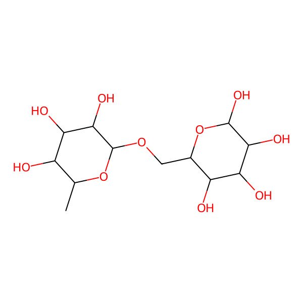 2D Structure of 6-[(3,4,5-Trihydroxy-6-methyloxan-2-yl)oxymethyl]oxane-2,3,4,5-tetrol