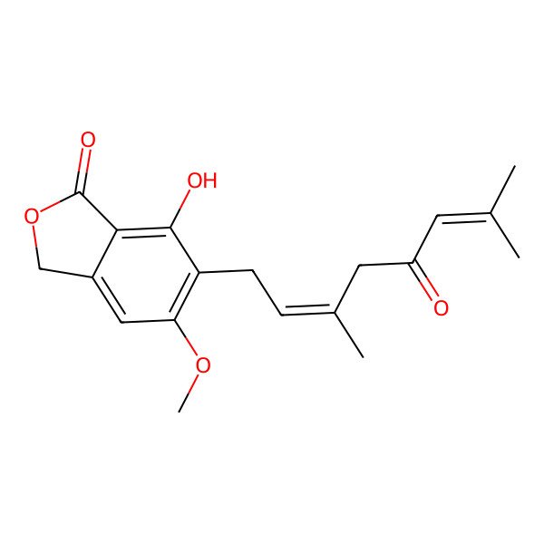 2D Structure of 6-(3,7-dimethyl-5-oxoocta-2,6-dienyl)-7-hydroxy-5-methoxy-3H-2-benzofuran-1-one