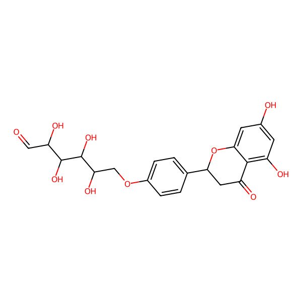 2D Structure of 6-[4-[(2S)-5,7-dihydroxy-4-oxo-2,3-dihydrochromen-2-yl]phenoxy]-2,3,4,5-tetrahydroxyhexanal